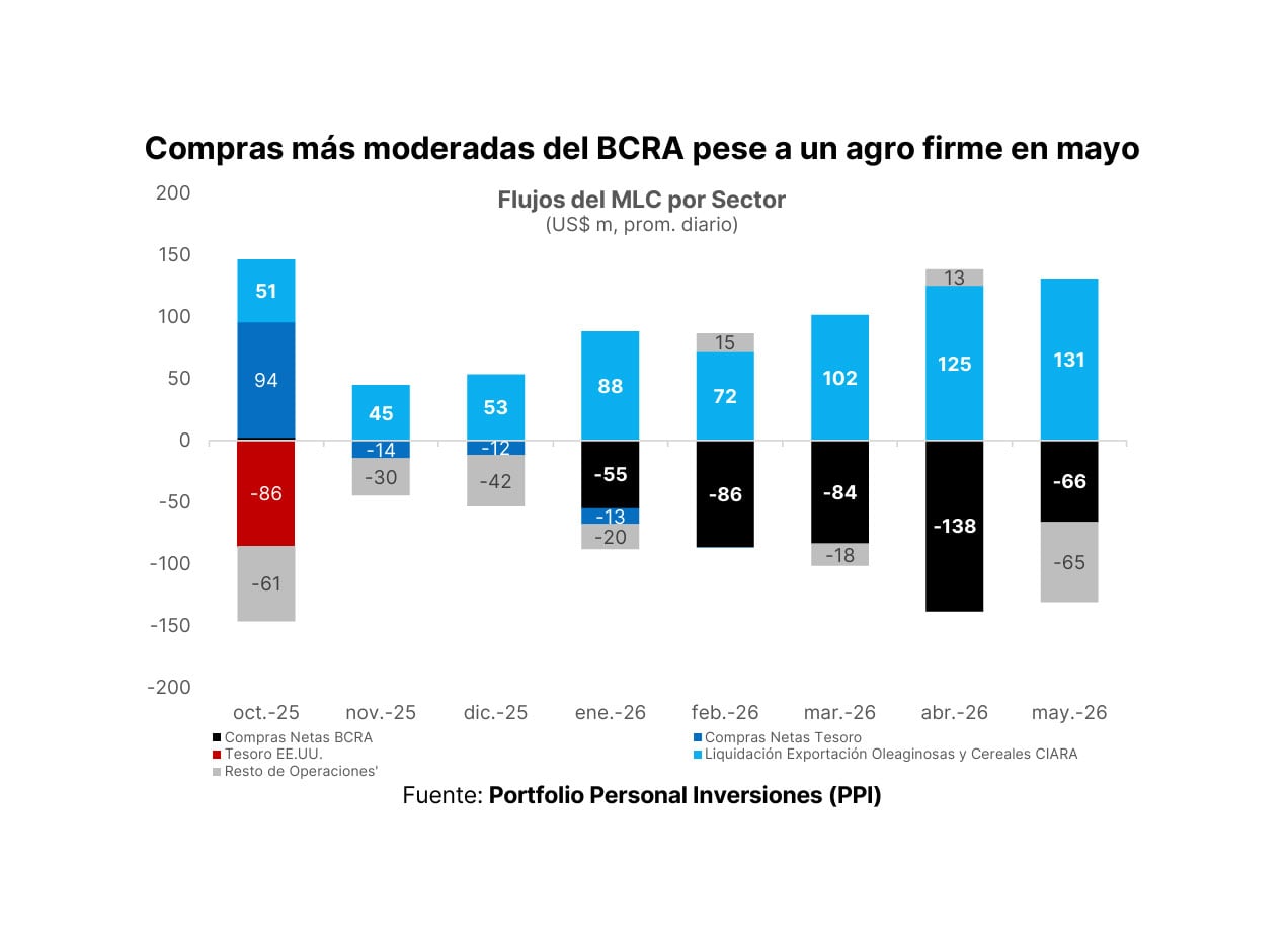 Para PPI, la desaceleración en las compras no respondió a una menor liquidación del sector agropecuario.