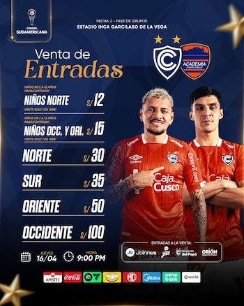 Precios de entradas para Cienciano vs Puerto Cabello