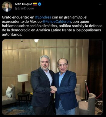 El expresidente colombiano también compartió