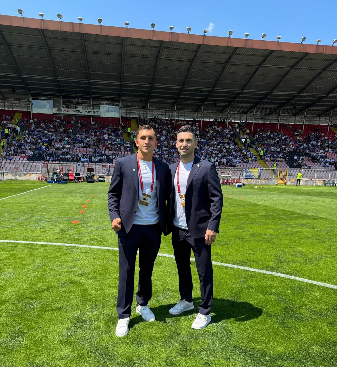 Dos argentinos en la Selección de San Marino. Fausto Salicioni junto a Dante Rossi quien juega allí desde hace cinco años