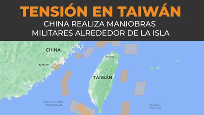 China lanzó ejercicios militares alrededor de Taiwán como “castigo”