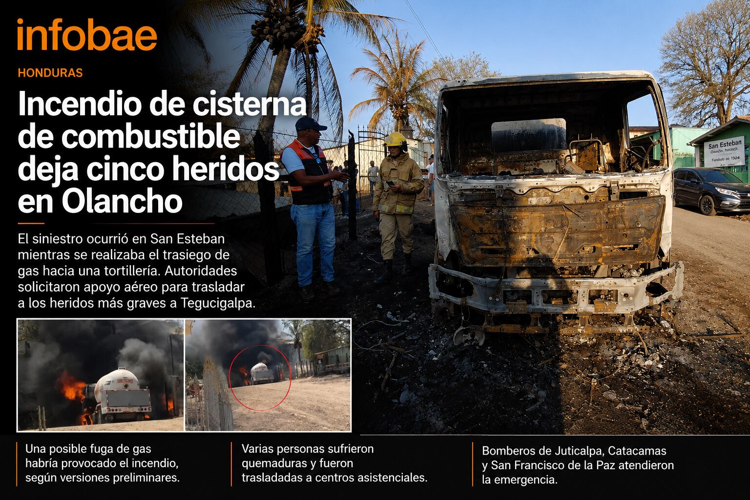 Al menos cinco personas resultaron heridas durante la emergencia. (FOTO: Infobae)