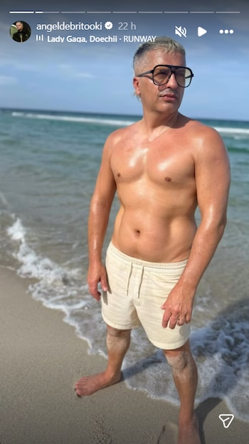 La publicación de Ángel de Brito en Miami se viralizó en X por preguntas y especulaciones sobre su abdomen