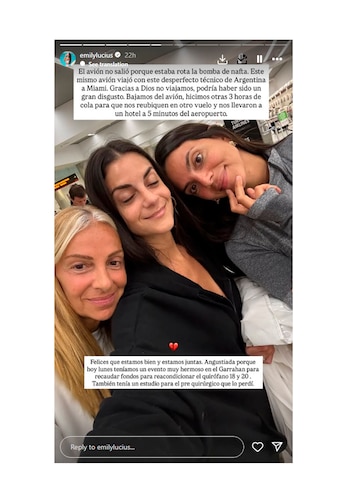 Emily Lucius y su familia vivieron un inesperado problema en su viaje a Buenos Aires