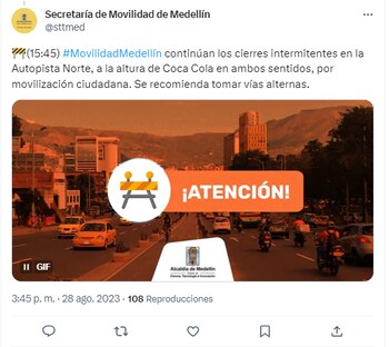 Cierres intermitentes en la Autopista