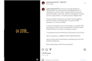 Post de Pedro Suárez Vértiz.