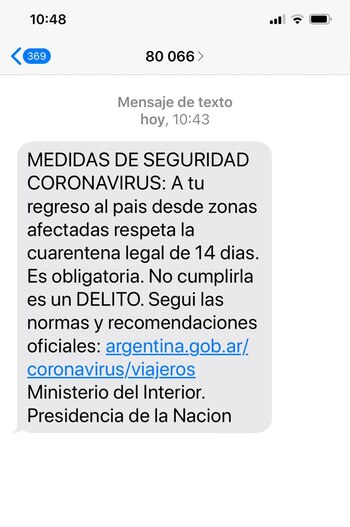 El mensaje del Ministerio del