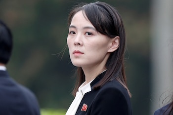 FILE PHOTO: Kim Yo Jong, sister of North Korea's leader Kim Jong Un attends wreath laying ceremony at Ho Chi Minh Mausoleum in Hanoi, Vietnam March 2, 2019. REUTERS/Jorge Silva/File Photo