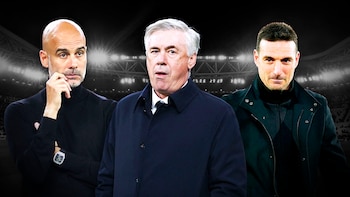 Guardiola, Ancelotti y Scaloni: uno