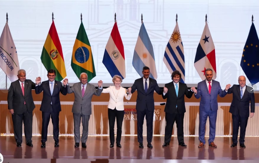 Javier Milei y el resto de los mandatarios de los países del Mercosur que suscribieron el tratado con la UE
