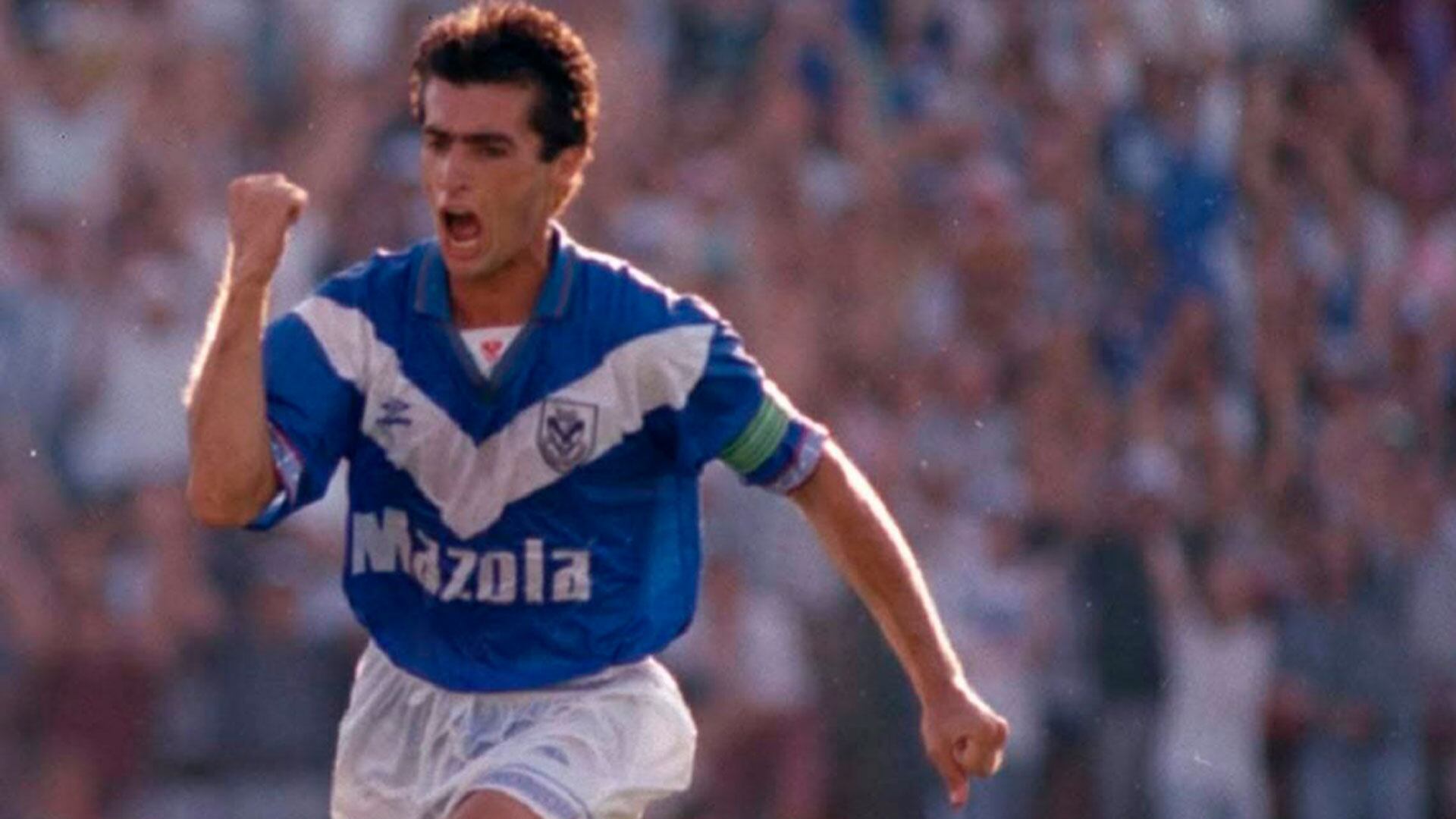 Gritando un gol como capitán de Vélez