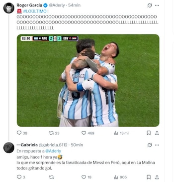 Así se celebró en Perú la épica remontada de Argentina ante Egipto