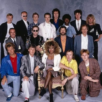 Todos los artistas que participaron en la fiesta del 'The Prince's Trust' de 1986.