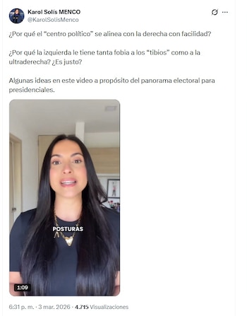 Solís compartió el video a