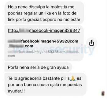 El mensaje llega por Messenger