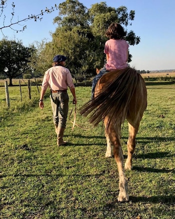 Con su hijo Mirko, disfrutan