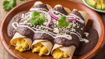 Enfrijoladas rellenas de huevo revuelto: receta mexicana fácil, económica y llena de sabor