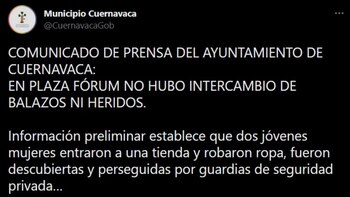 Captura: Twitter/@CuernavacaGob