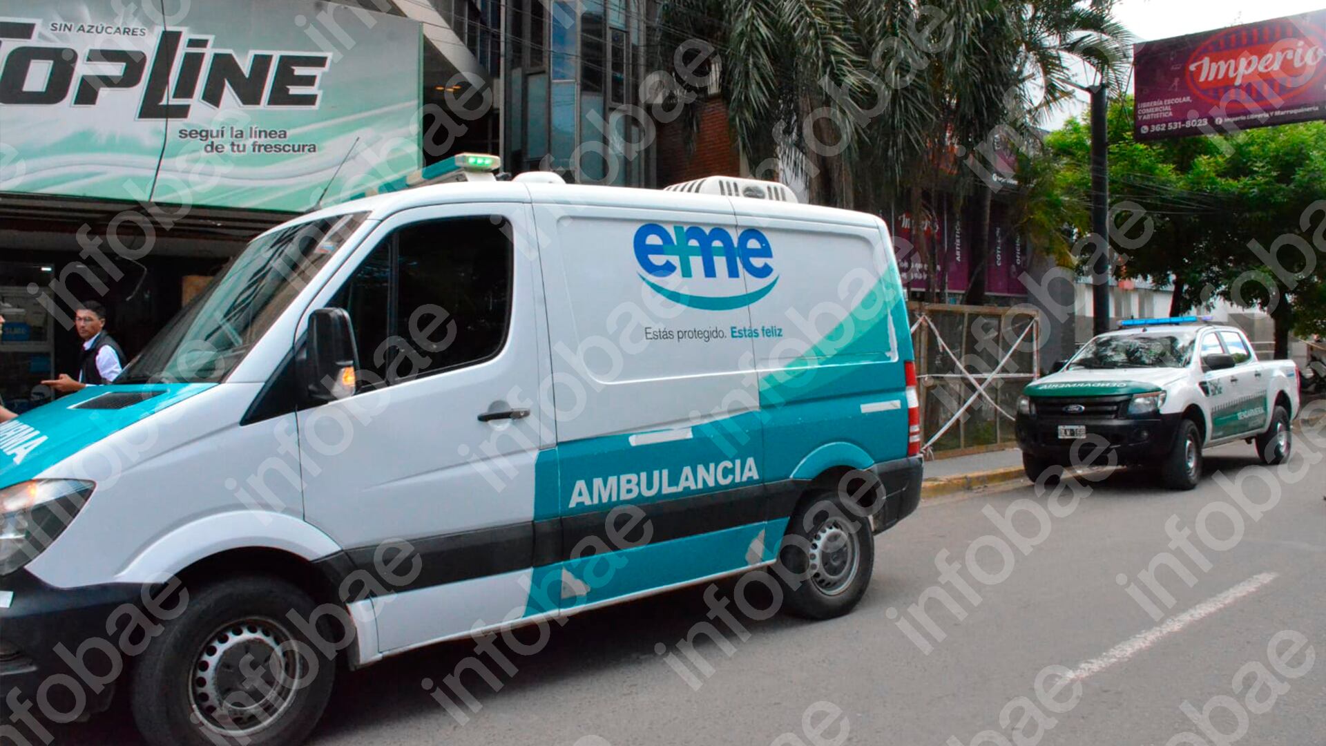 La ambulancia que asistió a Gloria Romero (Foto/Edgardo Aguirre)