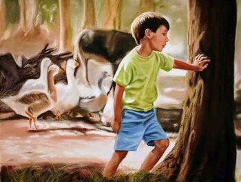 Una de las pinturas de