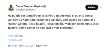 El columnista Daniel Samper Ospina