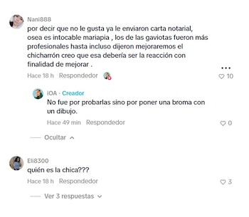 iOA aclara que carta notarial no es por su opinión sobre las catitejas sino por una imagen de María Pía Copello en el YouTube. TikTok