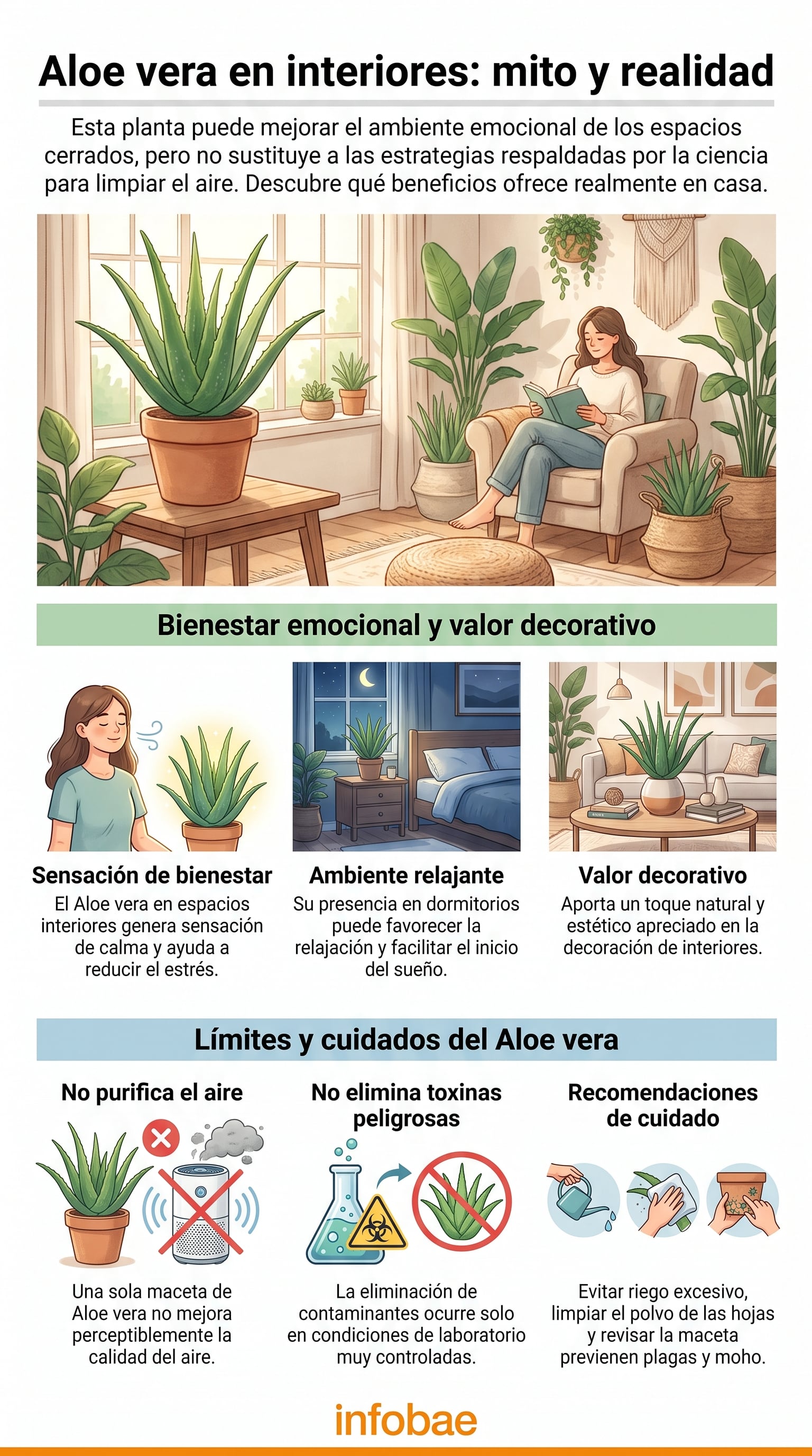 Aloe vera en interiores: beneficios, mitos y cuidados. (Imagen Ilustrativa Infobae)