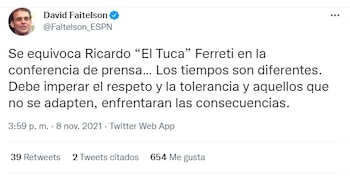 Faitelson criticó al Tuca Ferretti