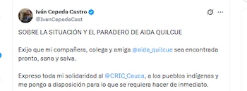 El candidato Iván Cepeda Castro