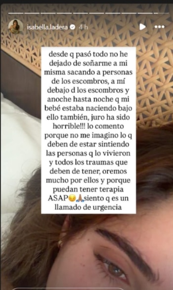 Isabella Ladera compartió el impacto emocional que vivió durante su embarazo tras el reciente sismo en Venezuela - crédito @isabella.ladera/ Instagram