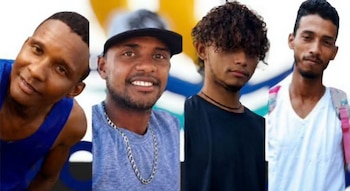 Bayardo Archibold, Meylin Downs, Jervin Zelaya y José Aguirre, de quienes no se tiene rastro desde el pasado sábado tras zarpar de Corn Island (Cortesía: Primerísima Nicaragua).