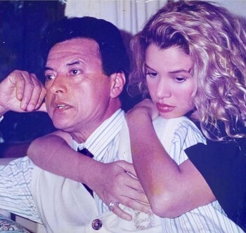 Julieta Ortega y su papá,