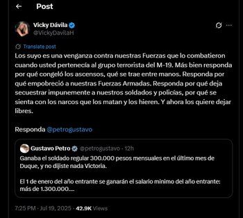 Vicky Dávila no se quedó