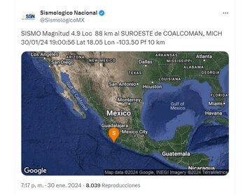 sismo Michoacán hoy - 30 enero