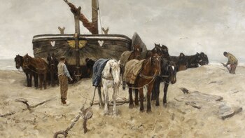 La belleza del día: “Barco de pesca en la playa”, de Anton Mauve