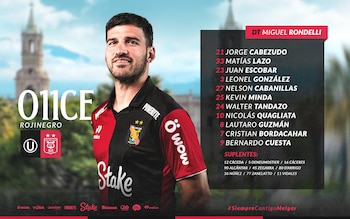 Alineación confirmada de Melgar para enfrentar a Universitario.
