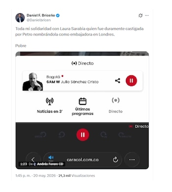 Daniel Briceño y sus señalamientos a Gustavo Petro por Laura Sarabia