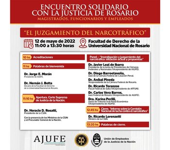 La agenda del evento en