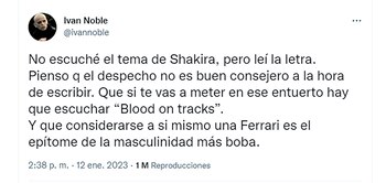 El tuit de Iván Noble