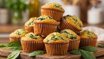 Receta de muffins de espinaca, rápida y fácil