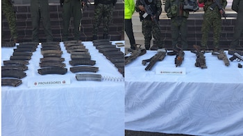 Armas largas y proveedoras hallados a los integrantes de la red criminal Los Pachenca, neutralizados en operativo - crédito Ejército Nacional
