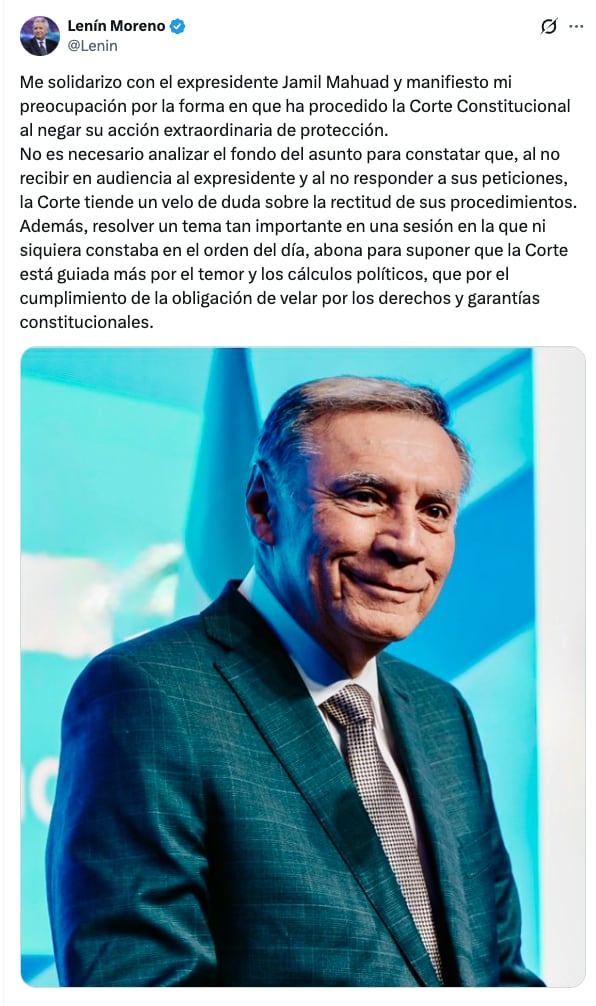 El tuit de Lenín Moreno.