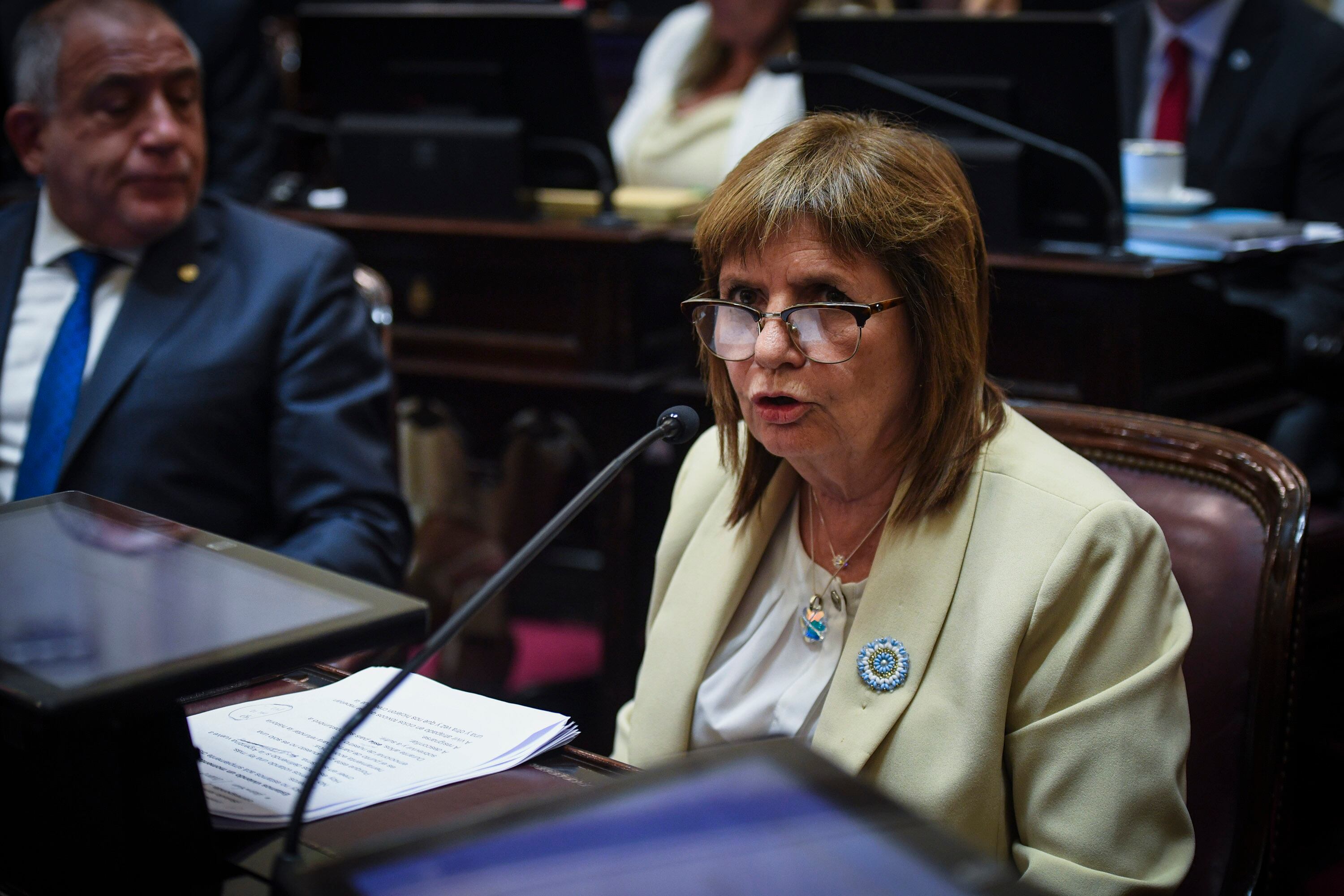Patricia Bullrich, como jefa de bloque de La Libertad Avanza, concentró las negociaciones con los senadores y mantuvo línea directa con el Gobierno