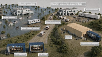 Los equipos sanitarios pueden instalar hospitales móviles en menos de setenta y dos horas y completar la operatividad total en solo cuatro horas