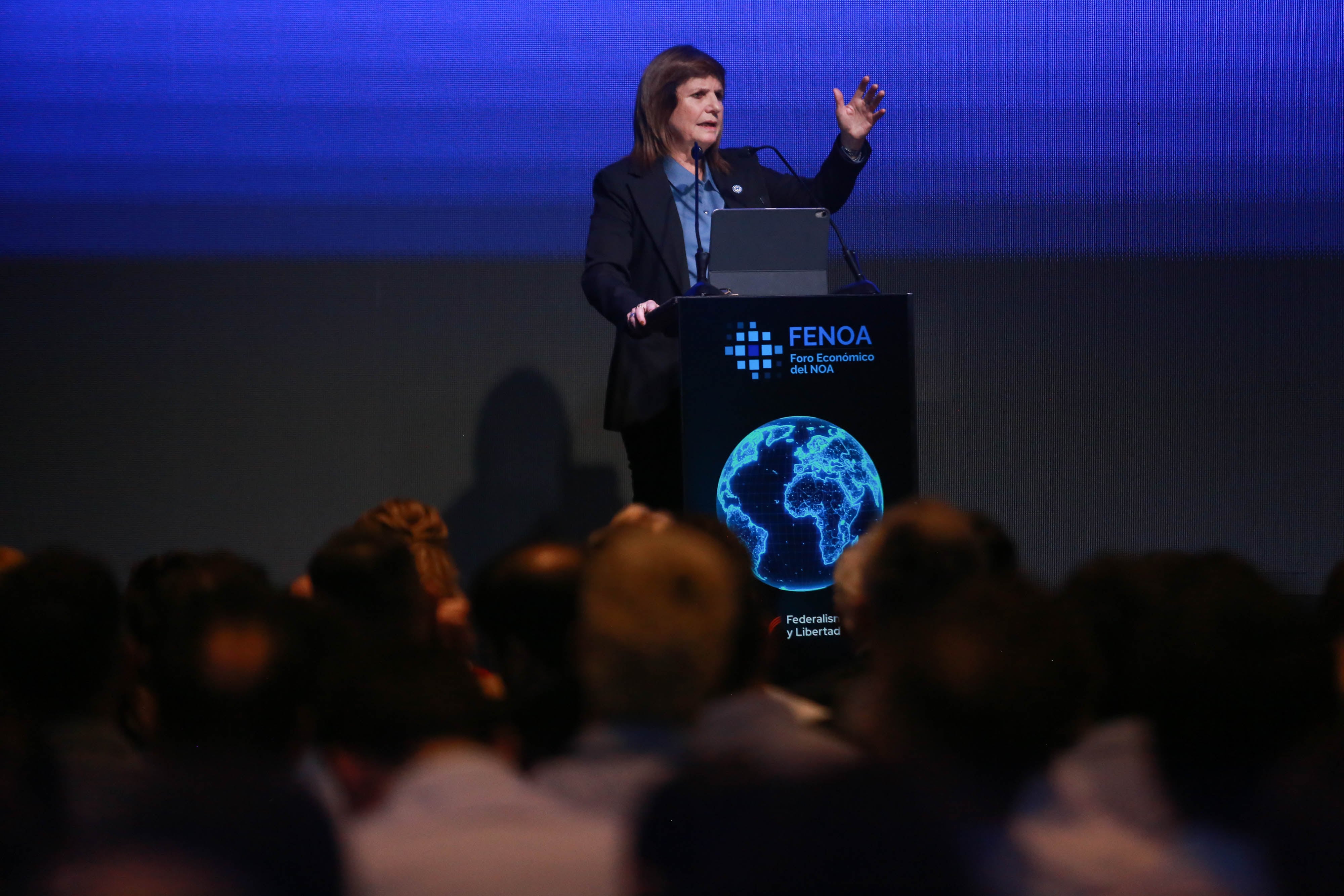 Bullrich tuvo un fuerte respaldo del presidente Javier Milei en Tucumán. Foto: Nicolas Nuñez
