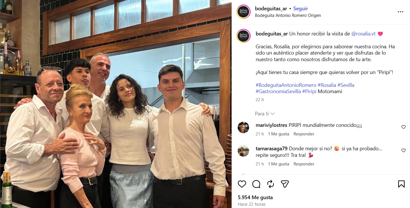 Rosalía prueba el montadito