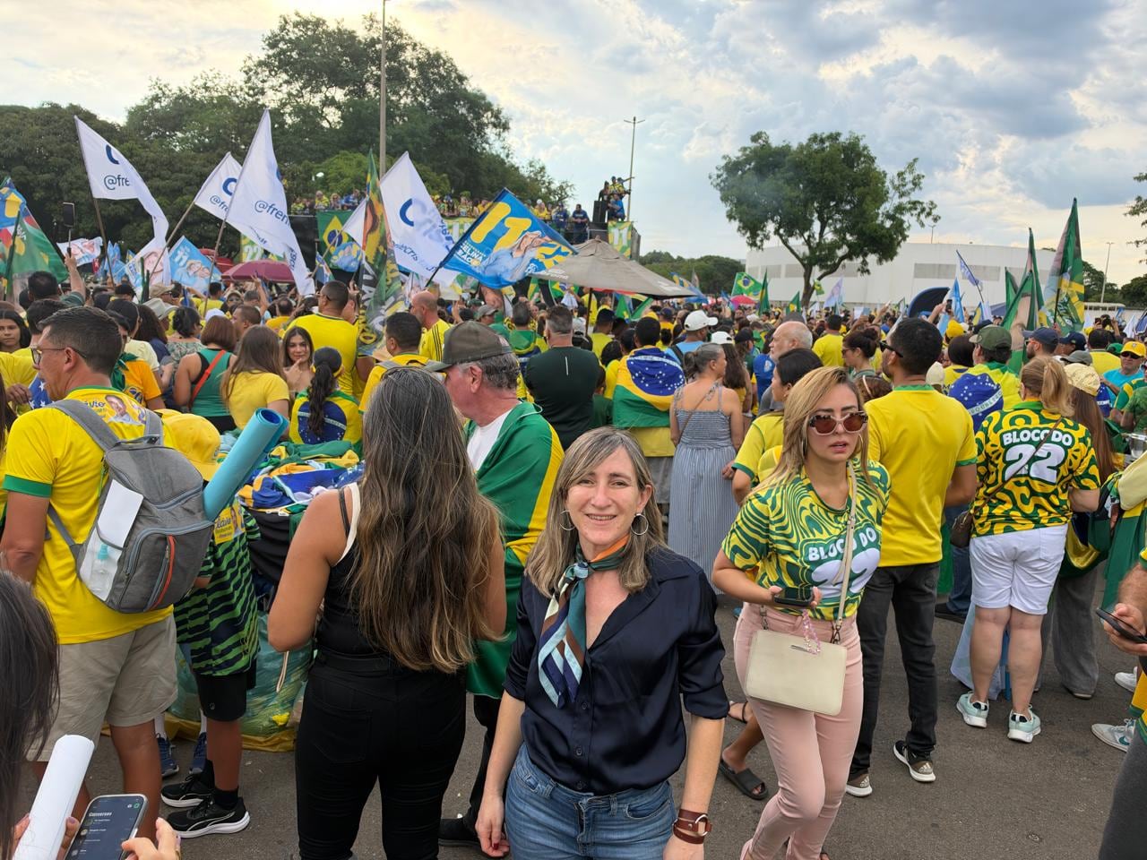 La diputada Llano, en un encuentro de militantes bolsonaristas en Brasilia
