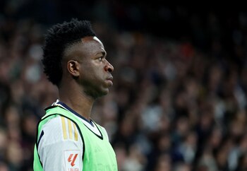 Soccer Football - LaLiga - Real Madrid v Atletico Madrid - Santiago Bernabeu, Madrid, Spain - February 4, 2024 Real Madrid's Vinicius Junior REUTERS/Isabel Infantes