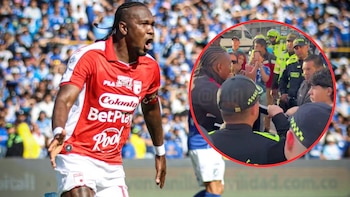 Hugo Rodallega denunció que fue agredido con una piedra a la salida del clásico entre Santa Fe y Millonarios: así fue el tenso momento