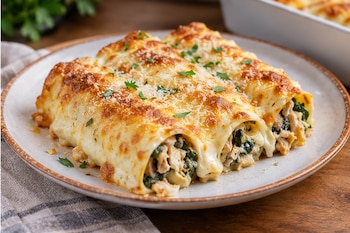 El queso parmesano forma una capa dorada y gratinada en el horno - crédito VisualesIA